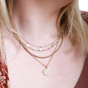Mother And Child Sun And Moon Necklaces In Gold Plating, 5 of 9