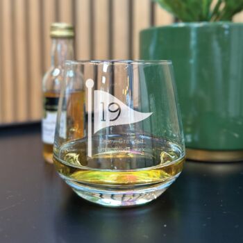 Personalised 19th Hole Golf Whisky Glass, 2 of 3