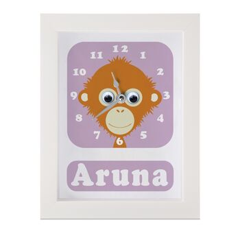Personalised Children's Orangutan Clock, 7 of 9