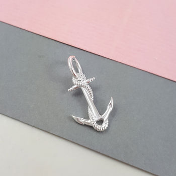 Anchor Silver Charm Pendant, 2 of 7