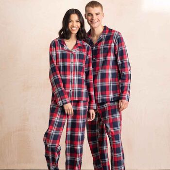 Red Tartan Cotton Flannel Family Christmas Pyjamas, 2 of 8