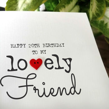 Personalised 20th Birthday Card For Special Friend, Handmade Card, 2 of 4