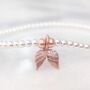 Sterling Silver And Rose Gold Angel Wings Bracelet/Anklet, thumbnail 2 of 7
