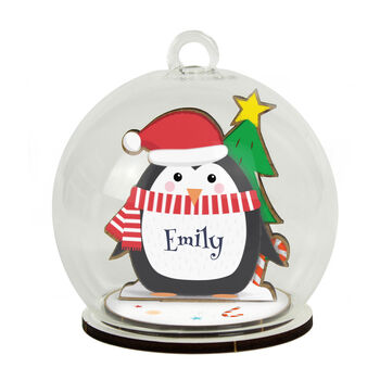 Personalised Penguin Glass Bauble, 4 of 4