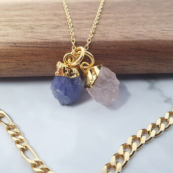 18k Gold Vermeil Plated Double Birthstone Necklace, 5 of 9