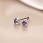 Pink, Lilac And Purple Triple Crystal Stud Earring Set, thumbnail 5 of 8