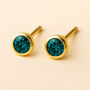 Gold Plated Sterling Silver December Blue Topaz Birthstone Stud Earrings, thumbnail 1 of 3