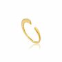 Gold Plated 925 Geometry Curved Adjustable Ring, thumbnail 1 of 6