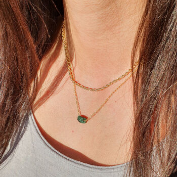 18k Gold Vermeil Plated Raw Birthstone Necklace, 2 of 5