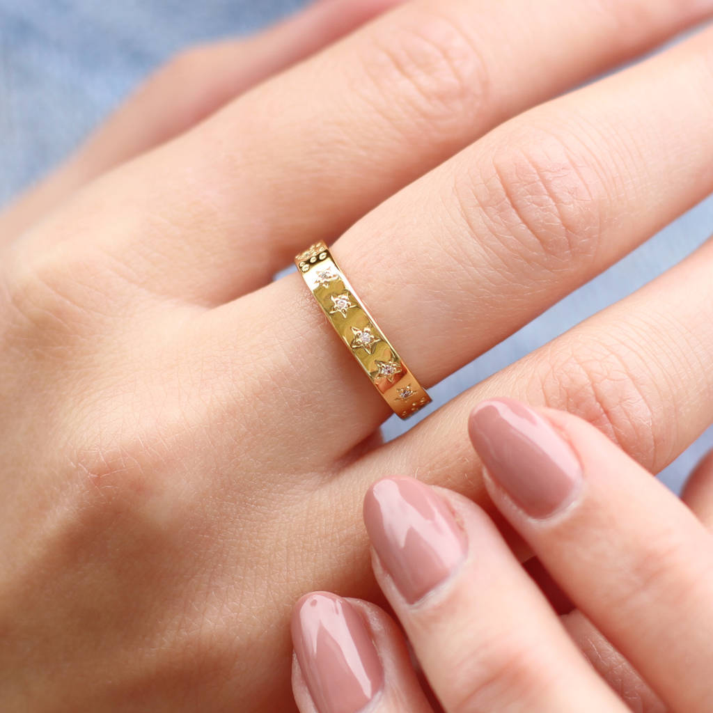 18ct Gold Plated Or Silver Crystal Constellation Ring, 1 of 5