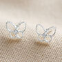 Sterling Silver Sparkle Cut Butterfly Stud Earrings, thumbnail 2 of 3