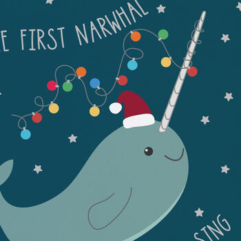 Funny Xmas Pun Card 'The First Narwhal', 2 of 2