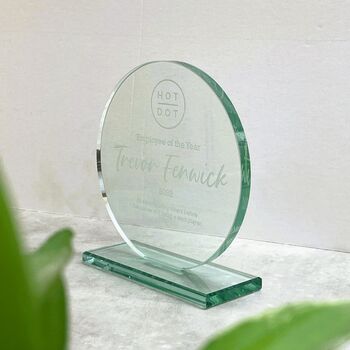 Personalised Round Glass Award Trophy, 3 of 4