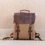 Canvas And Leather Backpack, thumbnail 3 of 12