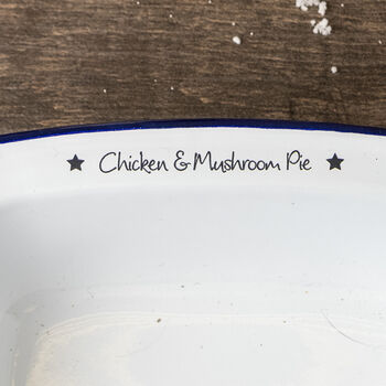 Personalised Chicken And Mushroom Pie Dish, 2 of 6