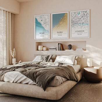 Set Of Three Personalised Maps Prints, 5 of 5