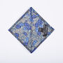 Mens Blue And Black Floral Pocket Square, thumbnail 6 of 6