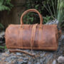 Hunter Leather Travel Duffle Bag Holdall With Personalised Luggage Tag, thumbnail 1 of 6