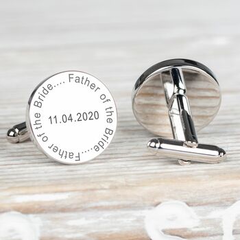 Personalised Cufflinks Father Of The Bride/Groom, 2 of 4