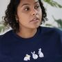 Trio Of Rabbits Embroidered Sweater, thumbnail 3 of 9