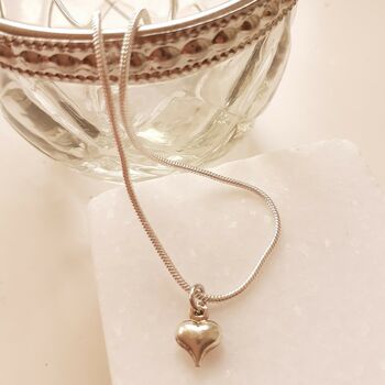 'Unwrap A Card' Silver Puffed Heart Necklace, 4 of 12