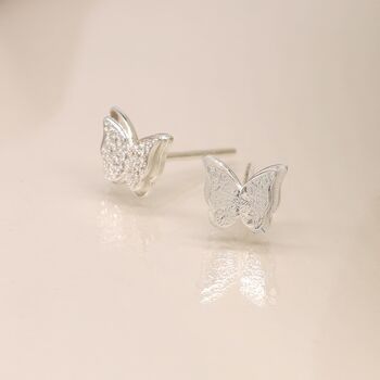 Sterling Silver Butterfly Stud Earrings, 3 of 6