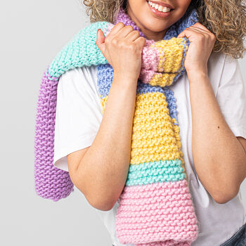 Blanket Scarf Beginner Knitting Kit, 5 of 6