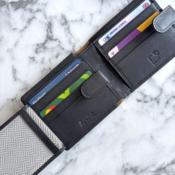 Black Leather Wallet With Rfid Technology, 3 of 4