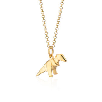 Personalised Silver Or Gold Plated Origami T Rex, 9 of 11