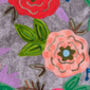 Grey Floral Embroidered Cotton Velvet Cushion Cover, thumbnail 3 of 7