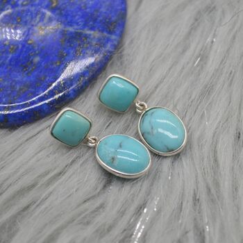 Turquoise Earrings: Silver, December Birthstone, 4 of 7