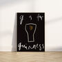 G Is For Guinness Black Drink Pint Print Art, thumbnail 1 of 2
