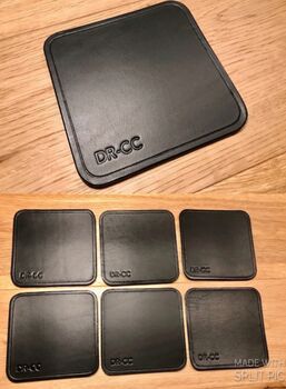 Personalised Leather Coaster, Black, 4 of 10