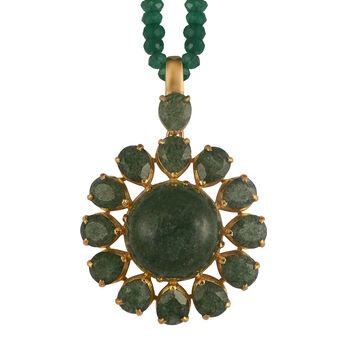 Green Onxy Gold Plated Statement Pendant, 4 of 4