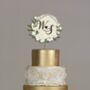 Personalised Floral Design Wooden Wedding Cake Topper, thumbnail 3 of 3