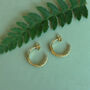 Gold Plated Huggie Fern Hoops, thumbnail 3 of 6