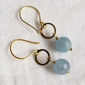 Gold Plated Circle And Birthstone Earrings, 11 of 12
