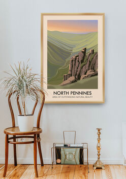 North Pennines Aonb Travel Poster Art Print, 5 of 8