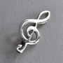 Sterling Silver Treble Clef Brooch, thumbnail 2 of 4