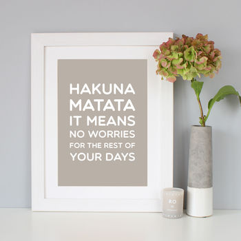 'Hakuna Matata' Disney Quote Print, 4 of 5