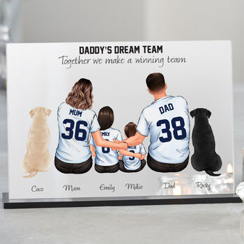 Custom Dad Dream Team Football Shirt Plaque, 3 of 12