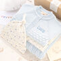 Baby Boys Pebble Cardigan, Babygrow, Hat And Blanket Set, thumbnail 1 of 12