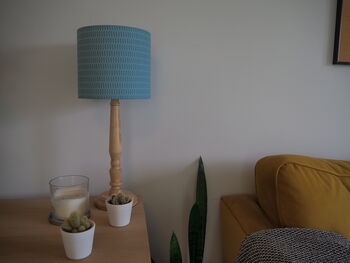Honeycomb Pattern Lampshade In Cornflower Blue, 4 of 5
