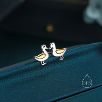 Cute Duck Stud Earrings In Sterling Silver, 5 of 12