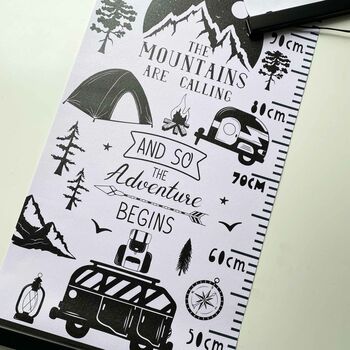Personalised Monochrome Adventure Height Chart, 4 of 7