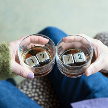 Personalised Steel Ice Cubes, Milestone Birthday Gift, 2 of 12