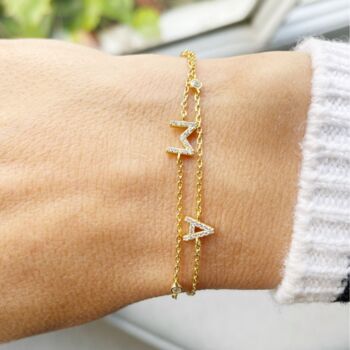 Sterling Silver And Gold Plated Letter Bracelet, 3 of 7