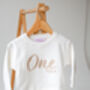 Personalised Big 'One' Embroidered First Birthday Sweatshirt Jumper, thumbnail 5 of 8