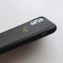 Black Faux Leather Personalised Embossed Phone Case, thumbnail 2 of 11