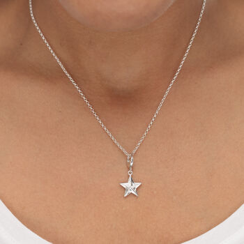 Sterling Silver Origami Star Charm Necklace, 3 of 6
